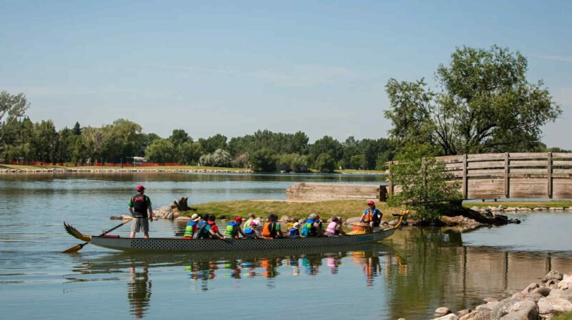 Scenic outdoor activity at Henderson Lake Park in Lethbridge for first-time visitors